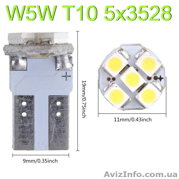 Светодиодная Led автолампа W5W T10 12V вольт - <ro>Изображение</ro><ru>Изображение</ru> #4, <ru>Объявление</ru> #1320316