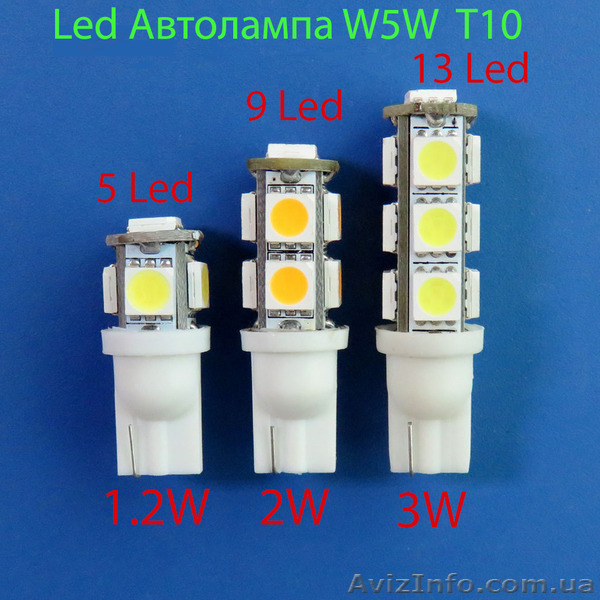 Светодиодная Led автолампа W5W T10 12V вольт - <ro>Изображение</ro><ru>Изображение</ru> #1, <ru>Объявление</ru> #1320316
