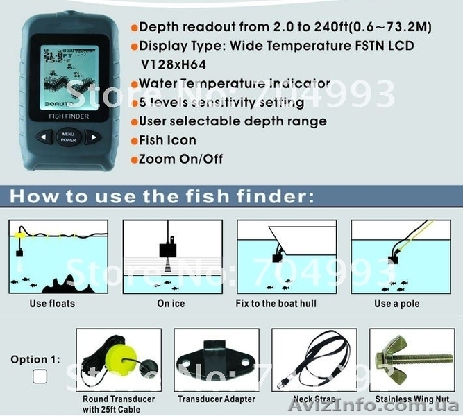КОМПАКТНЫЙ ЭХОЛОТ. Компактный. Неприхотливый. Простой в использовании. - <ro>Изображение</ro><ru>Изображение</ru> #6, <ru>Объявление</ru> #1361585