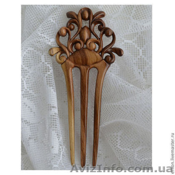 Заколки  вырезанные из корня дерева редких пород  - <ro>Изображение</ro><ru>Изображение</ru> #5, <ru>Объявление</ru> #1329278