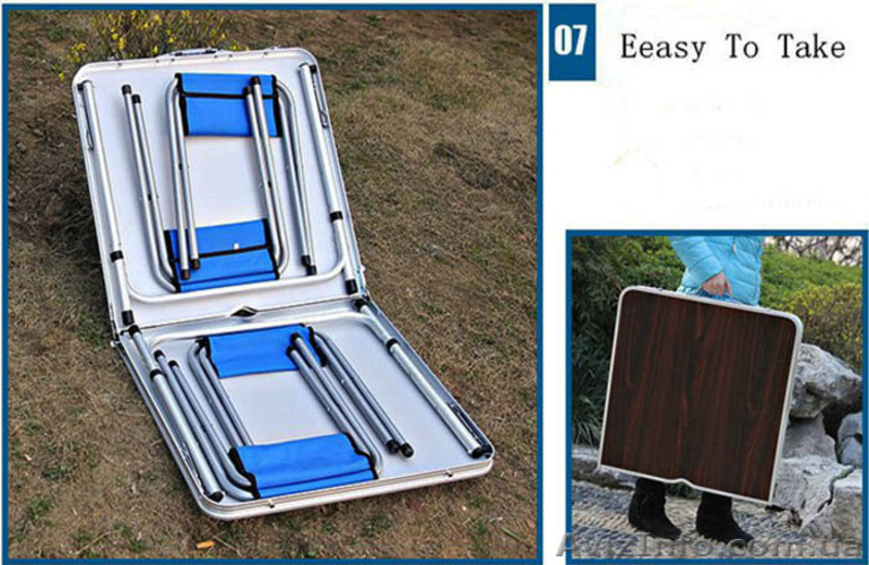 Складной столик для пикника 120х60 см, кемпинговый стол ZZ18007-blue - <ro>Изображение</ro><ru>Изображение</ru> #3, <ru>Объявление</ru> #1425558