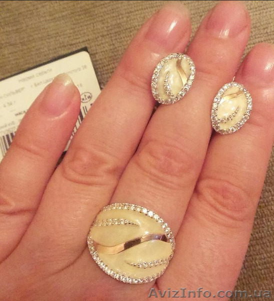 Серебряный комплект с золотыми вставками - <ro>Изображение</ro><ru>Изображение</ru> #1, <ru>Объявление</ru> #1456212