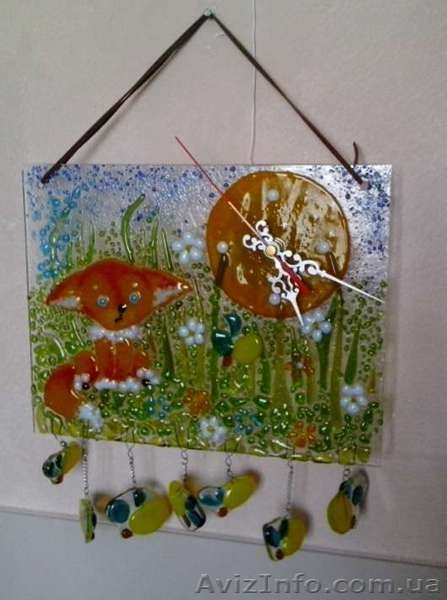 Декоративные часы для интерьера. Фьюзинг, кристаллы Сваровски. - <ro>Изображение</ro><ru>Изображение</ru> #10, <ru>Объявление</ru> #1454610