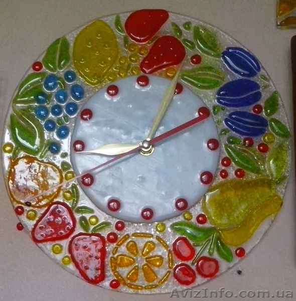 Декоративные часы для интерьера. Фьюзинг, кристаллы Сваровски. - <ro>Изображение</ro><ru>Изображение</ru> #8, <ru>Объявление</ru> #1454610