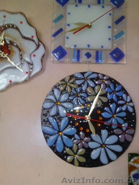 Декоративные часы для интерьера. Фьюзинг, кристаллы Сваровски. - <ro>Изображение</ro><ru>Изображение</ru> #9, <ru>Объявление</ru> #1454610