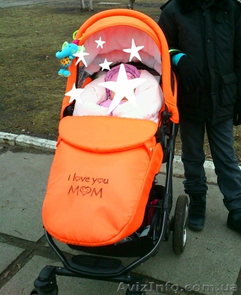 Коляска 2 в 1 Kinder Rich Fox наша яркая красавица+подарок экоматрасик - <ro>Изображение</ro><ru>Изображение</ru> #4, <ru>Объявление</ru> #1483390
