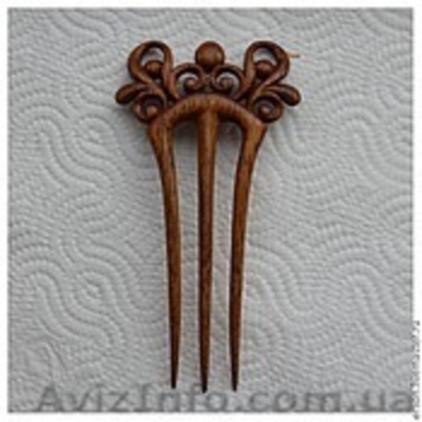 Заколки  вырезанные из корня дерева редких пород  - <ro>Изображение</ro><ru>Изображение</ru> #8, <ru>Объявление</ru> #1329278