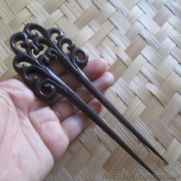 Заколки  вырезанные из корня дерева редких пород  - <ro>Изображение</ro><ru>Изображение</ru> #9, <ru>Объявление</ru> #1329278