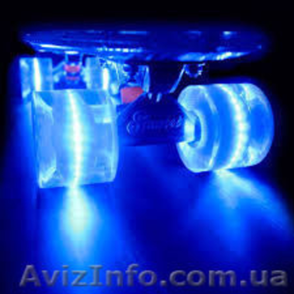 Скейтборд/скейт Пенни (Penny Board) со светящимися колесами: 5 цветов - <ro>Изображение</ro><ru>Изображение</ru> #1, <ru>Объявление</ru> #1519932