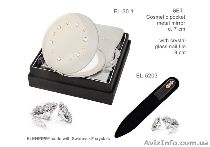 Наборы зеркальце EL-30 – 30.21 и пилочка маникюрная украшены Swarovski  crystals - <ro>Изображение</ro><ru>Изображение</ru> #4, <ru>Объявление</ru> #1539797