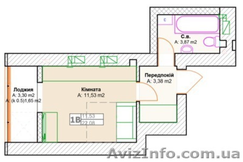 Срочно! 1-Квартира с документами, Без комисси, Хозяин. - <ro>Изображение</ro><ru>Изображение</ru> #5, <ru>Объявление</ru> #1584265