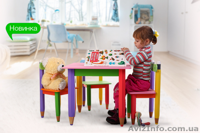 Детский столик без пенала 60см на 40см Карандаши - <ro>Изображение</ro><ru>Изображение</ru> #7, <ru>Объявление</ru> #1604346