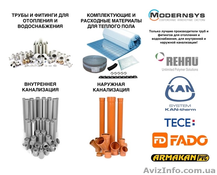 Трубы и фитинги для отопления и водоснабжения! REHAU Рехау, TECE, Fado - <ro>Изображение</ro><ru>Изображение</ru> #1, <ru>Объявление</ru> #1622413