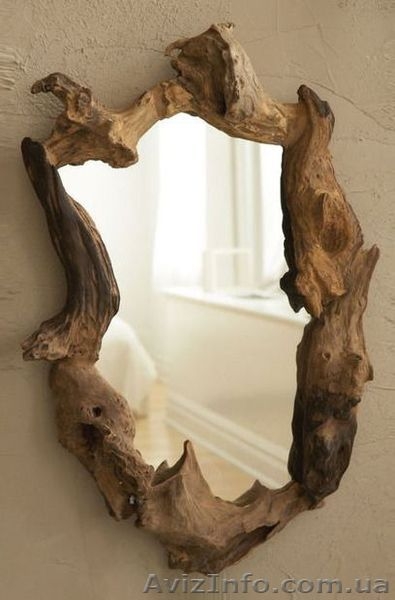 Зеркало вырезанное из среза ореха. Под заказ. - <ro>Изображение</ro><ru>Изображение</ru> #1, <ru>Объявление</ru> #1641248