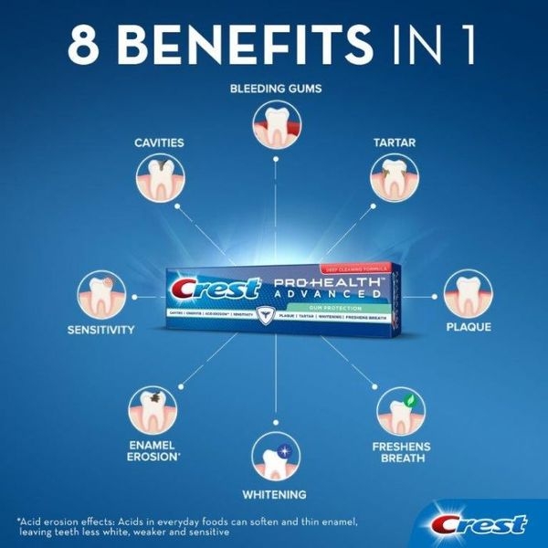 Лечебная зубн паста с бережным отбеливанием Crest Pro-Health 144гр-USA - <ro>Изображение</ro><ru>Изображение</ru> #4, <ru>Объявление</ru> #1162315