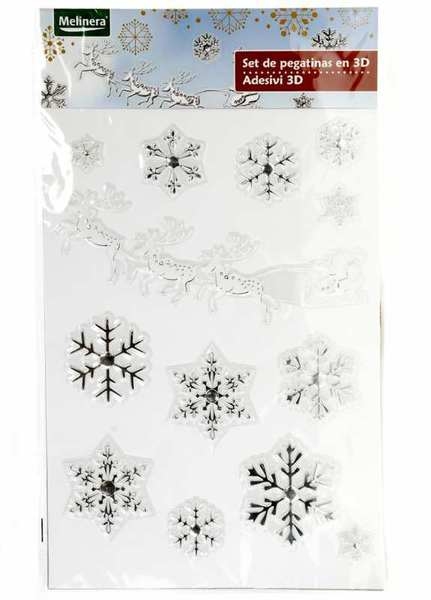 M19-570007, Новогодний набор наклеек 3D "Снежинки", универсальное, серебристый-б - <ro>Изображение</ro><ru>Изображение</ru> #1, <ru>Объявление</ru> #1671668
