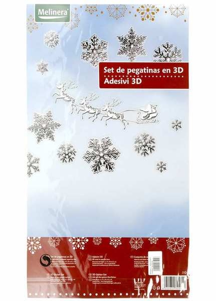 M19-570007, Новогодний набор наклеек 3D "Снежинки", универсальное, серебристый-б - <ro>Изображение</ro><ru>Изображение</ru> #2, <ru>Объявление</ru> #1671668