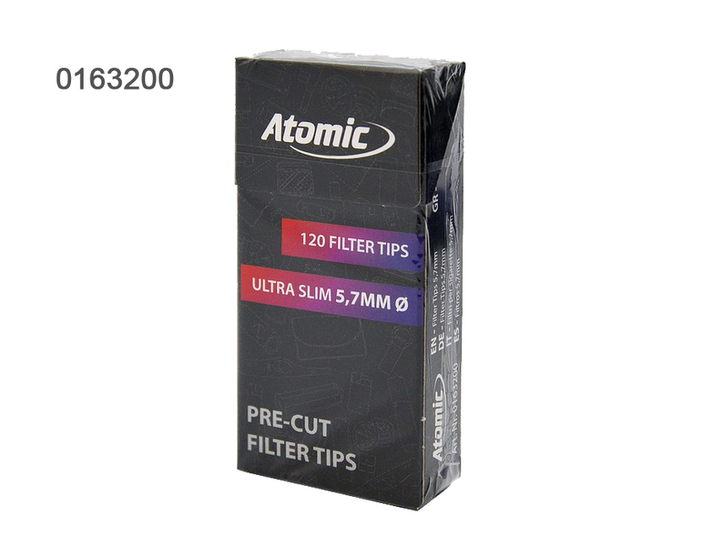 Опт фильтры для сигарет самокруток 5.7 мм ультра слим угольные Atomic - <ro>Изображение</ro><ru>Изображение</ru> #2, <ru>Объявление</ru> #1674812