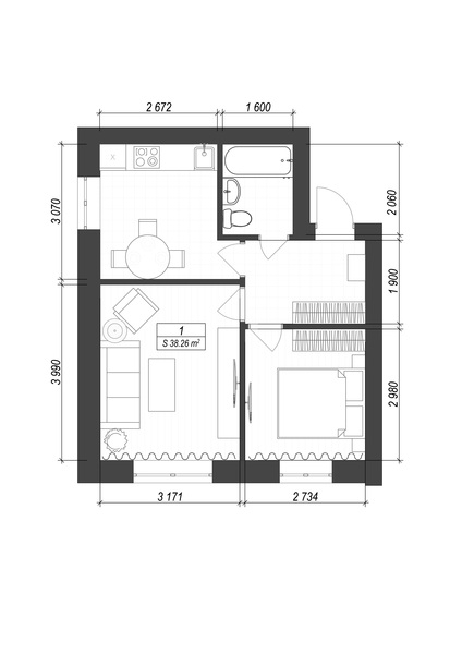 Двухкімнатна квартира + 20 кв м в подарунок - <ro>Изображение</ro><ru>Изображение</ru> #3, <ru>Объявление</ru> #1674631