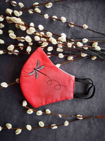 Маска  многоразовая с вышивкой Tvoyamaska. 100% хлопок сатин - <ro>Изображение</ro><ru>Изображение</ru> #3, <ru>Объявление</ru> #1681474