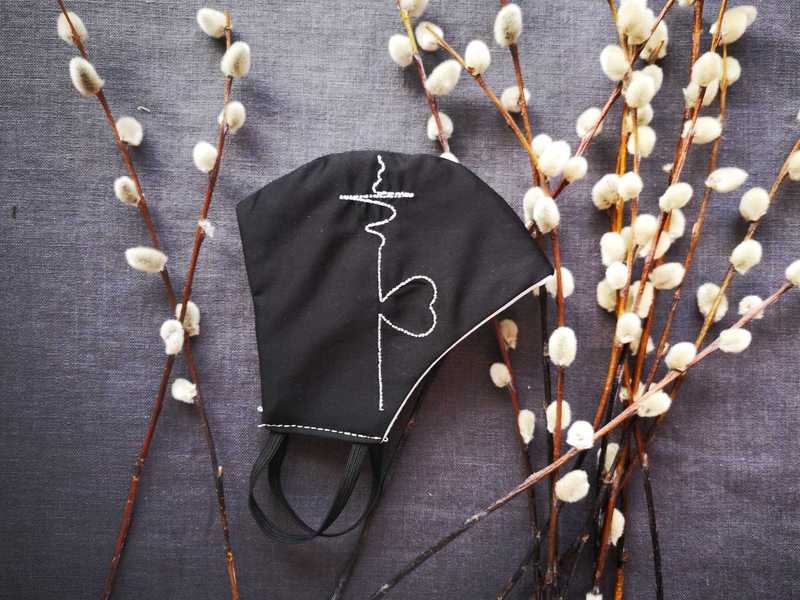 Многоразовая маска с вышивкой Tvoyamaska. 100% хлопок сатин. Внутри защита - <ro>Изображение</ro><ru>Изображение</ru> #3, <ru>Объявление</ru> #1682495