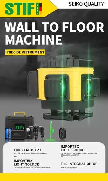 3D Лазерный уровень 12 линий STIF Germany Зеленый луч Нивелир + штатив - <ro>Изображение</ro><ru>Изображение</ru> #5, <ru>Объявление</ru> #1691217