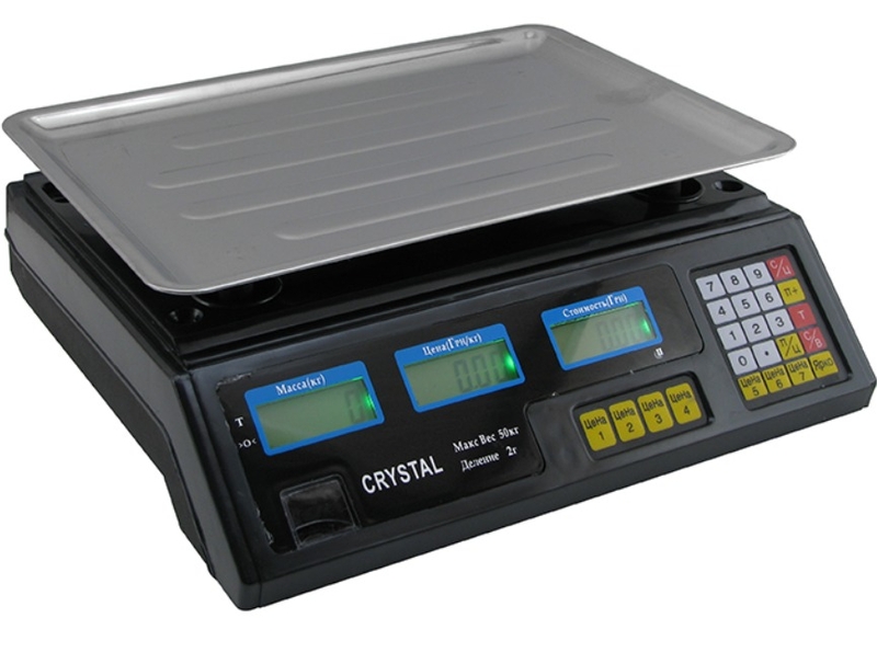 Торговые Весы электронные с калькулятором Crystal 50 kg 6V Черный Лучшая цена! - <ro>Изображение</ro><ru>Изображение</ru> #2, <ru>Объявление</ru> #1697730