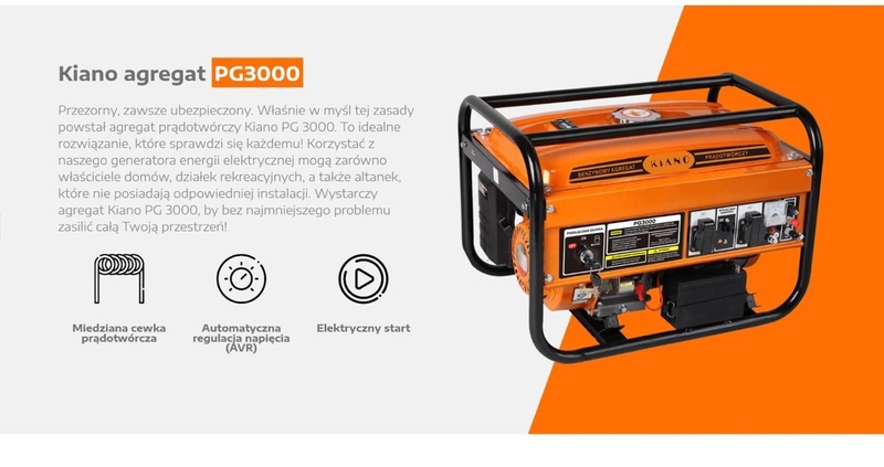 ХІТ! Бензиновий генератор Kiano PG3000 3 кВт 220B - <ro>Изображение</ro><ru>Изображение</ru> #5, <ru>Объявление</ru> #1732007