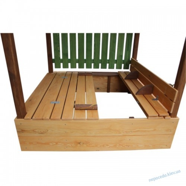 Песочница-домик с лавочками крышей и защитным забором - <ro>Изображение</ro><ru>Изображение</ru> #4, <ru>Объявление</ru> #1688821