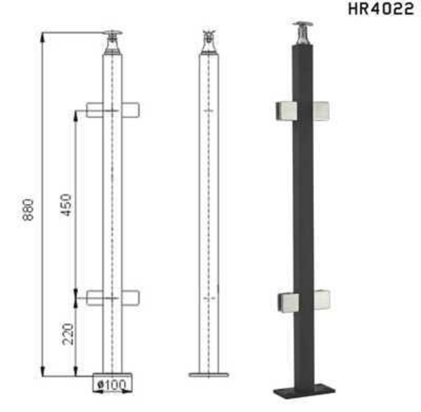 Балясина металева (стійка) огородження ч/м HR4022 - <ro>Изображение</ro><ru>Изображение</ru> #1, <ru>Объявление</ru> #1731226