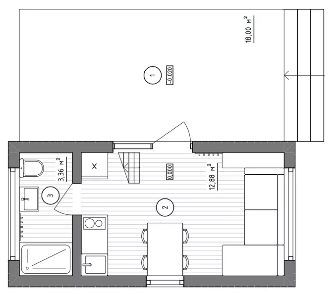 Модульний будинок під ключ. Модульний міні будинок з відкритою терасою. - <ro>Изображение</ro><ru>Изображение</ru> #5, <ru>Объявление</ru> #1736067