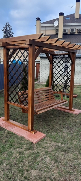 Деревянная садовая качель. Гойдалка из дерева. Качель деревянная - <ro>Изображение</ro><ru>Изображение</ru> #5, <ru>Объявление</ru> #1592122