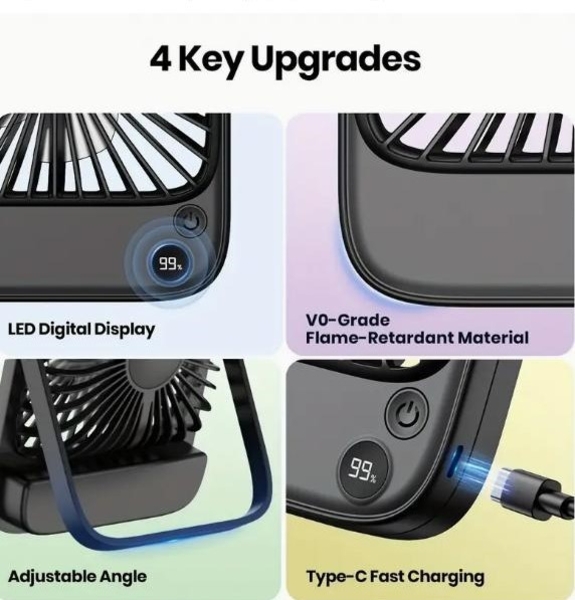 Портативний акумуляторний вентилятор, час роботи 10 годин - <ro>Изображение</ro><ru>Изображение</ru> #6, <ru>Объявление</ru> #1747505