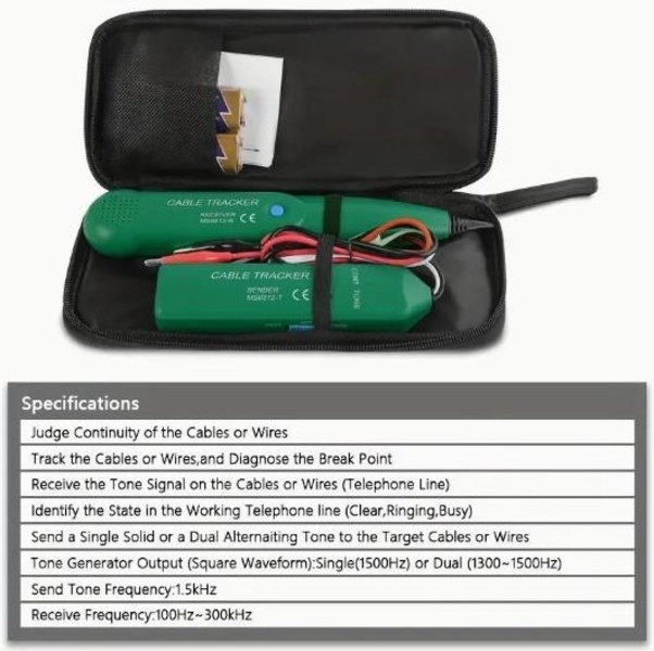 Кабельний трекер MS6812-T - тестовий набір (тональний генератор та щуп) - <ro>Изображение</ro><ru>Изображение</ru> #8, <ru>Объявление</ru> #1747692