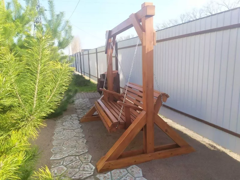 Деревянная садовая качель. Гойдалка из дерева. Качель деревянная - <ro>Изображение</ro><ru>Изображение</ru> #7, <ru>Объявление</ru> #1592122