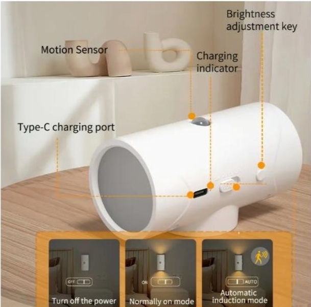 Два акумуляторних LED-нічникі з датчиком руху, магнітним кріпленням  - <ro>Изображение</ro><ru>Изображение</ru> #3, <ru>Объявление</ru> #1745448