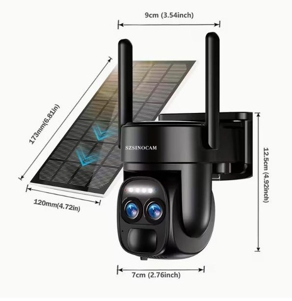 Сонячна Wi-Fi камера безпеки 1080p з кольоровим нічним баченням, прожектором - <ro>Изображение</ro><ru>Изображение</ru> #2, <ru>Объявление</ru> #1751562
