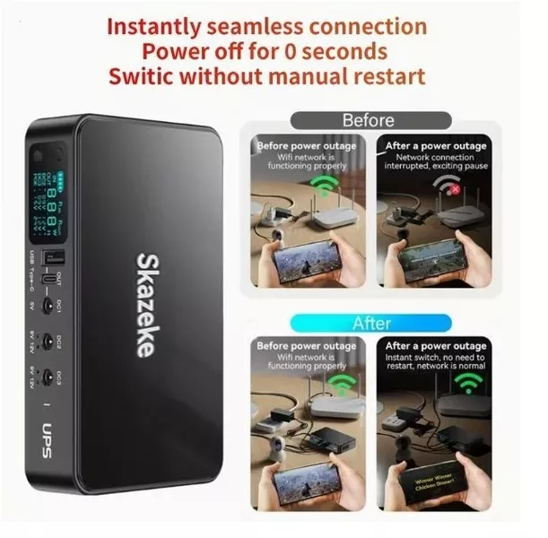 Міні UPS 18000mAh з регульованою напругою та вбудованим блоком живлення - <ro>Изображение</ro><ru>Изображение</ru> #2, <ru>Объявление</ru> #1752027