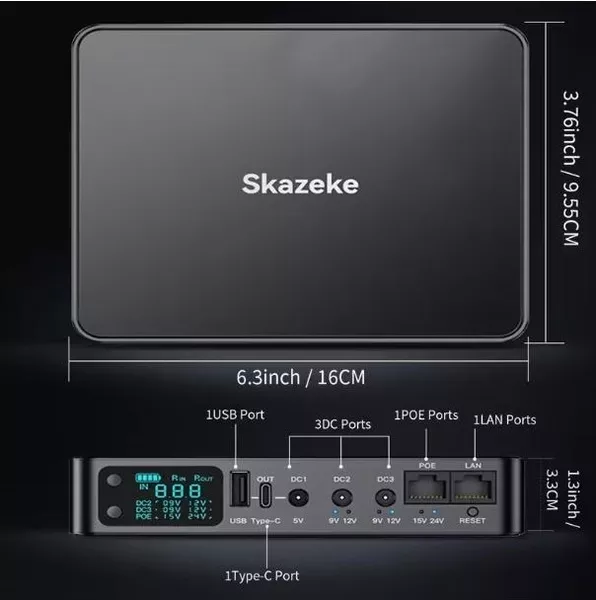 Міні UPS 18000mAh з регульованою напругою та вбудованим блоком живлення - <ro>Изображение</ro><ru>Изображение</ru> #3, <ru>Объявление</ru> #1752027