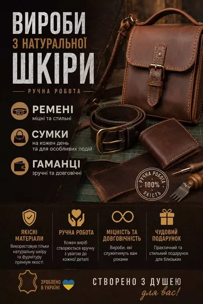 Шкіряні аксесуари ручної роботи на замовлення - <ro>Изображение</ro><ru>Изображение</ru> #1, <ru>Объявление</ru> #1753793