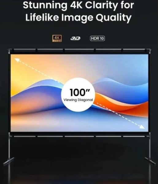 JMGO 100 J0A-7P2, портативний проекційний екран 100", 16:9, 4K HDR, зі стійкою - <ro>Изображение</ro><ru>Изображение</ru> #2, <ru>Объявление</ru> #1754623
