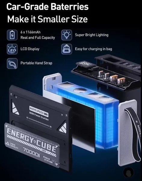 Портативний зовнішній акумулятор MOVESPEED Z70Pro 70000mAh Power Bank із швидкою - <ro>Изображение</ro><ru>Изображение</ru> #5, <ru>Объявление</ru> #1754625